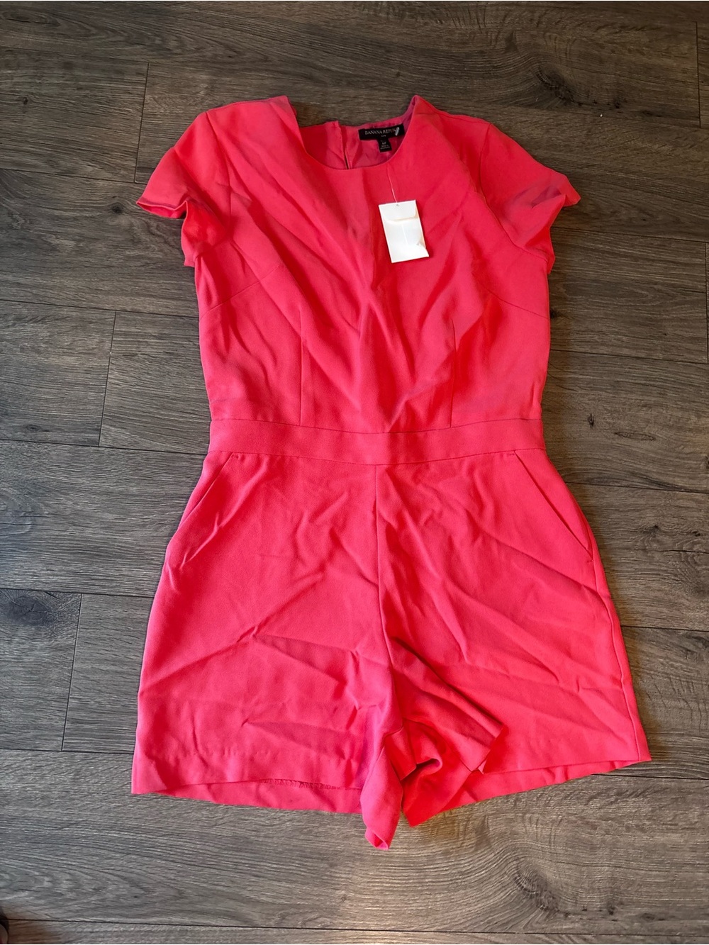 Banana Republic Coral Pink Short Sleeve Romper